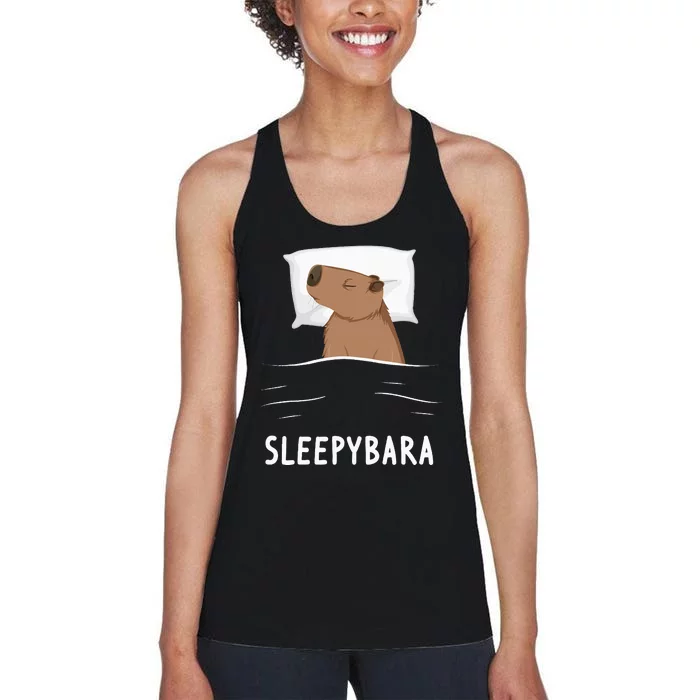 Capybara Sleepybara Sleep Capybara Women's Racerback Tank