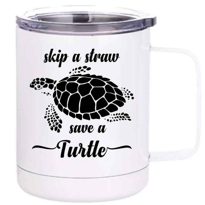 Cool Skip Straw Save Turtle Beach Cool Gift Front & Back 12oz Stainless Steel Tumbler Cup