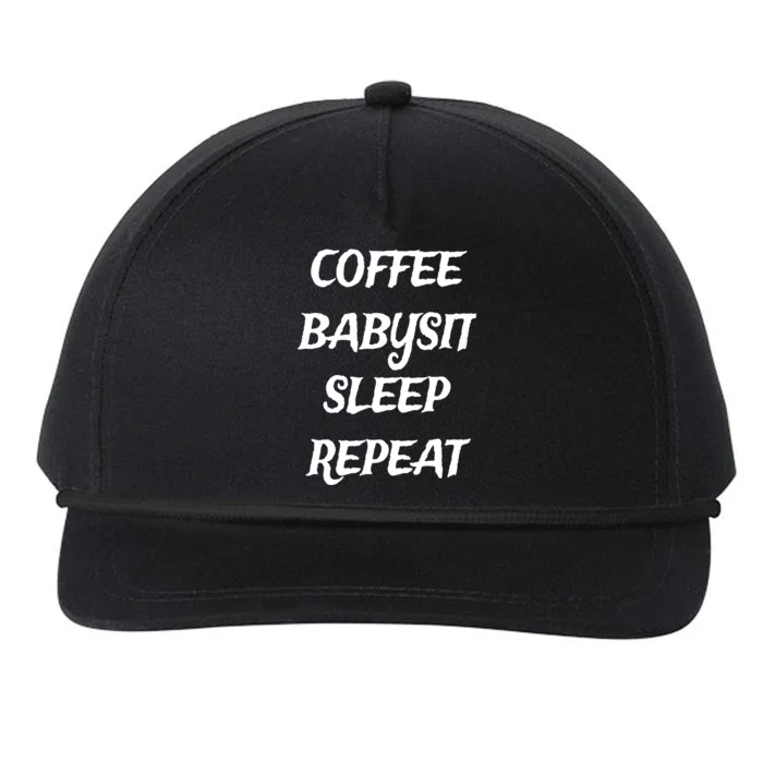 Coffee Sit Sleep Repeat Sitters Gift Snapback Five-Panel Rope Hat