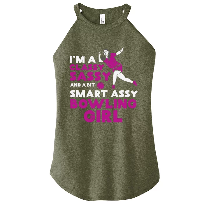 Classy Sassy Smart Bowling Girl Bowler Wo Girl Teen Women’s Perfect Tri Rocker Tank