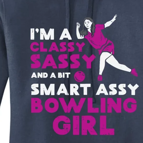 Classy Sassy Smart Bowling Girl Bowler Wo Girl Teen Women's Pullover Hoodie