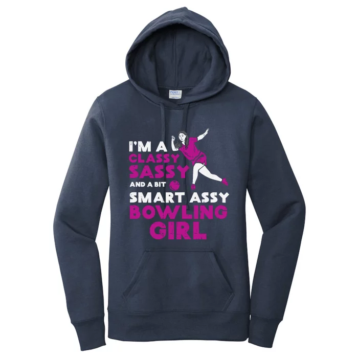 Classy Sassy Smart Bowling Girl Bowler Wo Girl Teen Women's Pullover Hoodie