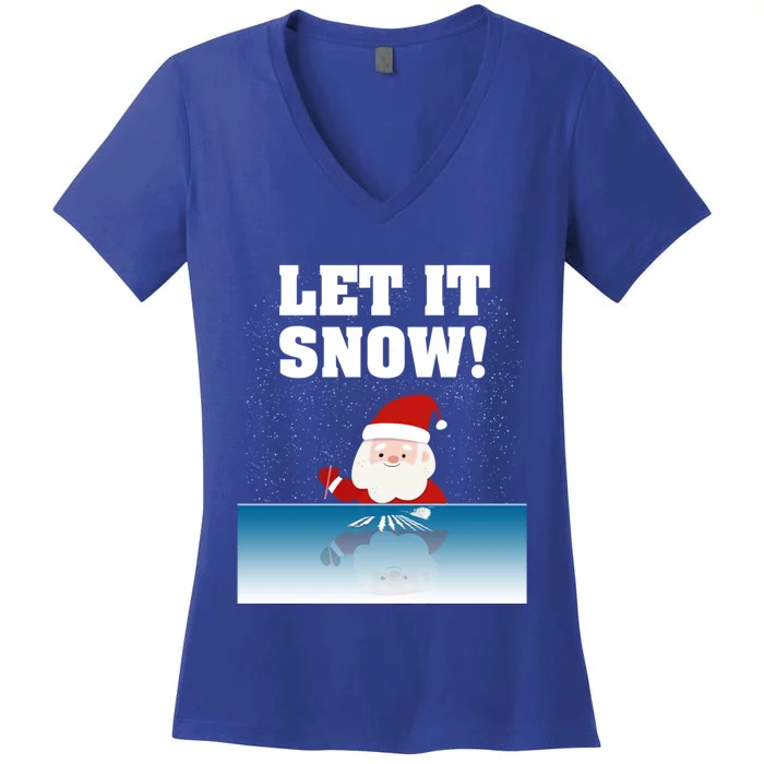 Cocaine Santa Sweater Adult Humor Funny Gag Gift Let It Snow Meaningful Gift Women's V-Neck T-Shirt