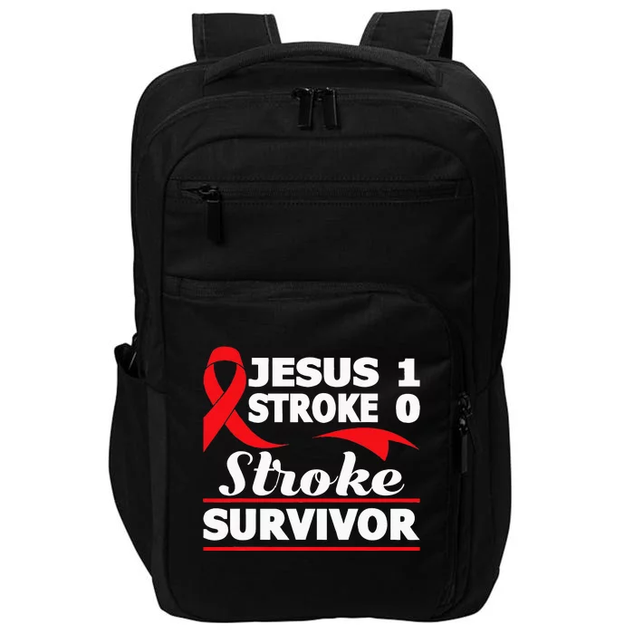 Christian Stroke Survivor Awareness Red Ribbon Brain Attack Impact Tech Backpack