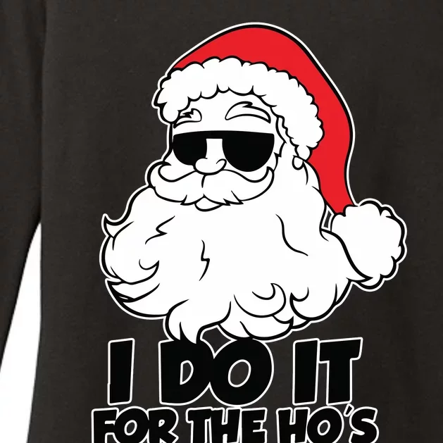 Christmas Santa Shirt I Do It For The Hos Ho Ho Ho Womens CVC Long Sleeve Shirt