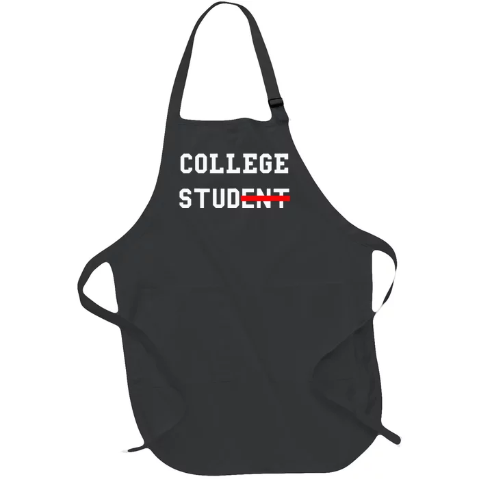 College Student Stud Funny College Apparel Gift Full-Length Apron With Pocket