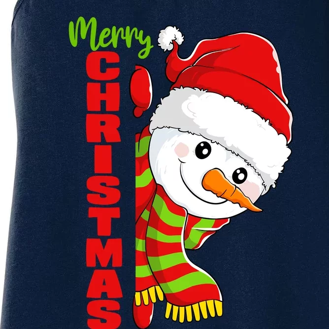 Cute Snowman Snowmies Merry Christmas Winter Xmas Pajamas Women's Racerback Tank