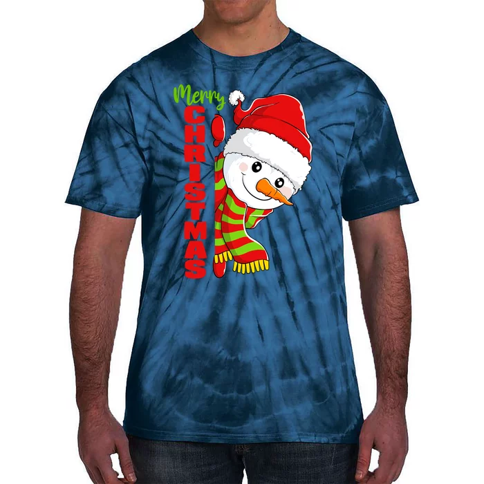 Cute Snowman Snowmies Merry Christmas Winter Xmas Pajamas Tie-Dye T-Shirt