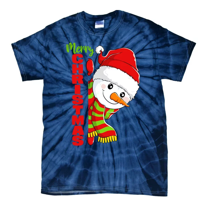 Cute Snowman Snowmies Merry Christmas Winter Xmas Pajamas Tie-Dye T-Shirt