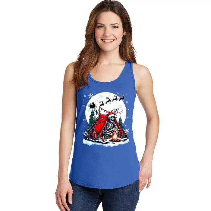 Christmas Santa Skeletons Costume Camping Lover Family Gift Ladies Essential Tank