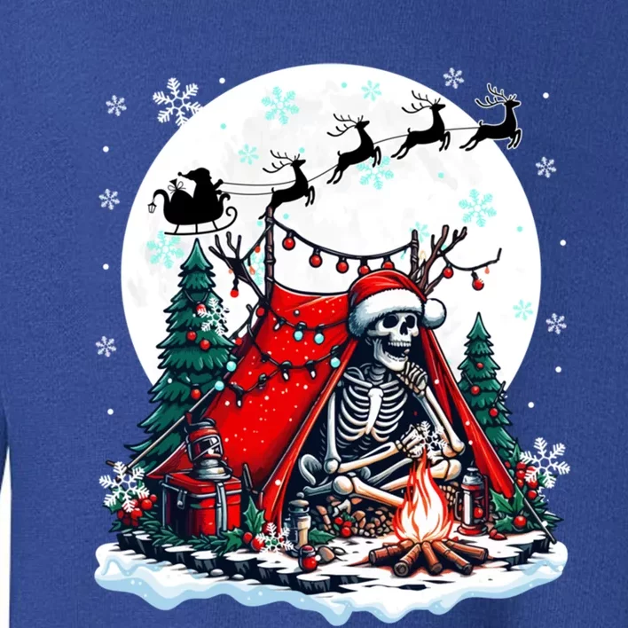 Christmas Santa Skeletons Costume Camping Lover Family Gift Toddler Sweatshirt