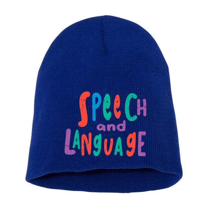 Cute Slp Speech Therapist Speech Language Pathology Therapy Gift Short Acrylic Beanie