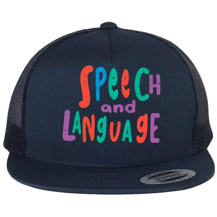 Cute Slp Speech Therapist Speech Language Pathology Therapy Gift Flat Bill Trucker Hat