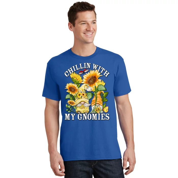 Cute Sunflower Summer Gnomes For Mom Chillin With My Gnomies Meaningful Gift T-Shirt