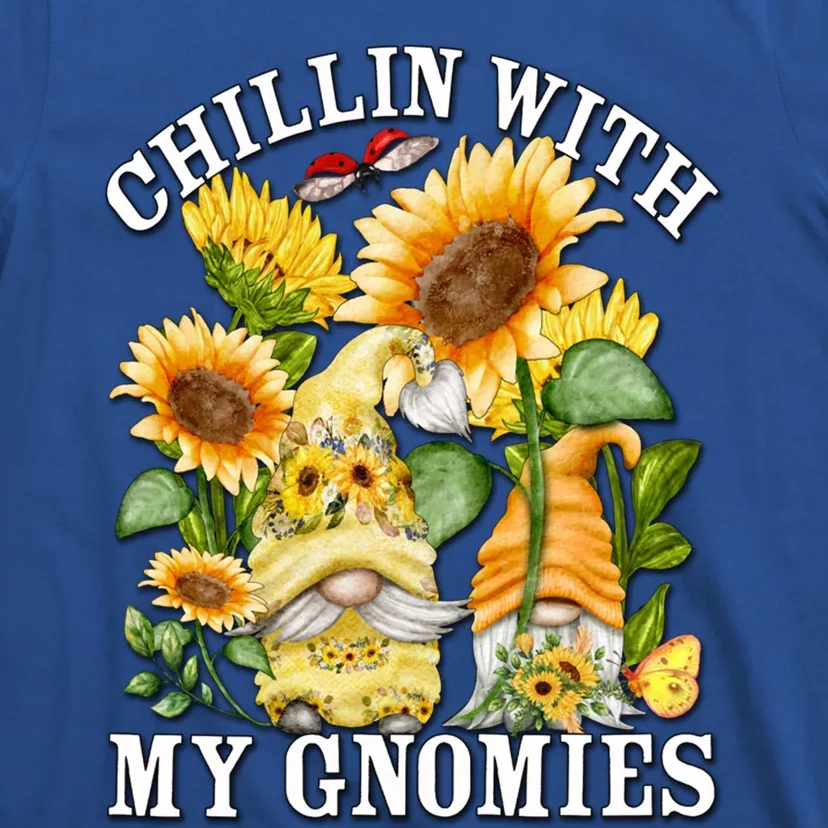 Cute Sunflower Summer Gnomes For Mom Chillin With My Gnomies Meaningful Gift T-Shirt