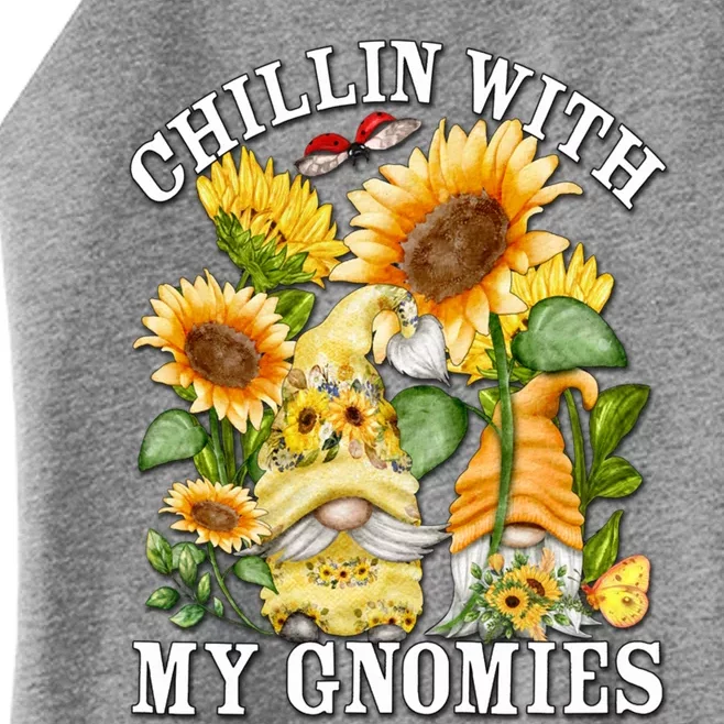 Cute Sunflower Summer Gnomes For Mom Chillin With My Gnomies Meaningful Gift Women’s Perfect Tri Rocker Tank