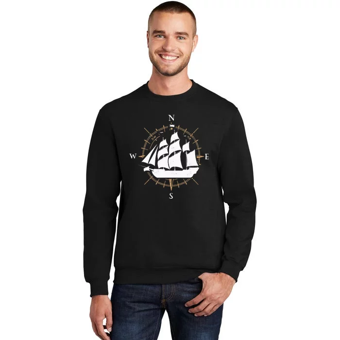 Compass Sailing Ship Boat Sailor Nautic Sweatshirt