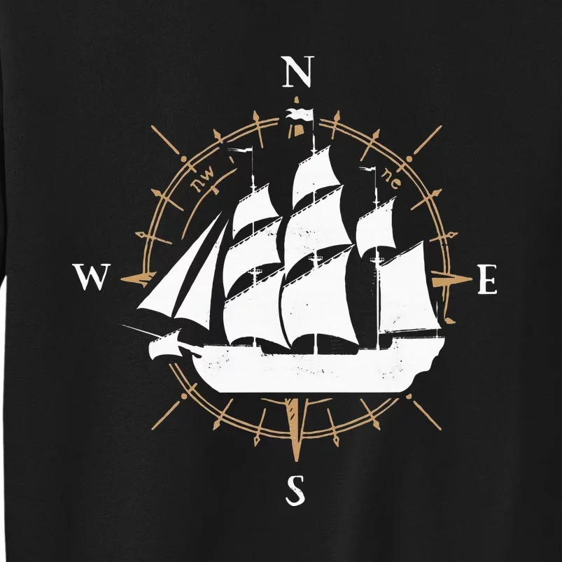 Compass Sailing Ship Boat Sailor Nautic Sweatshirt