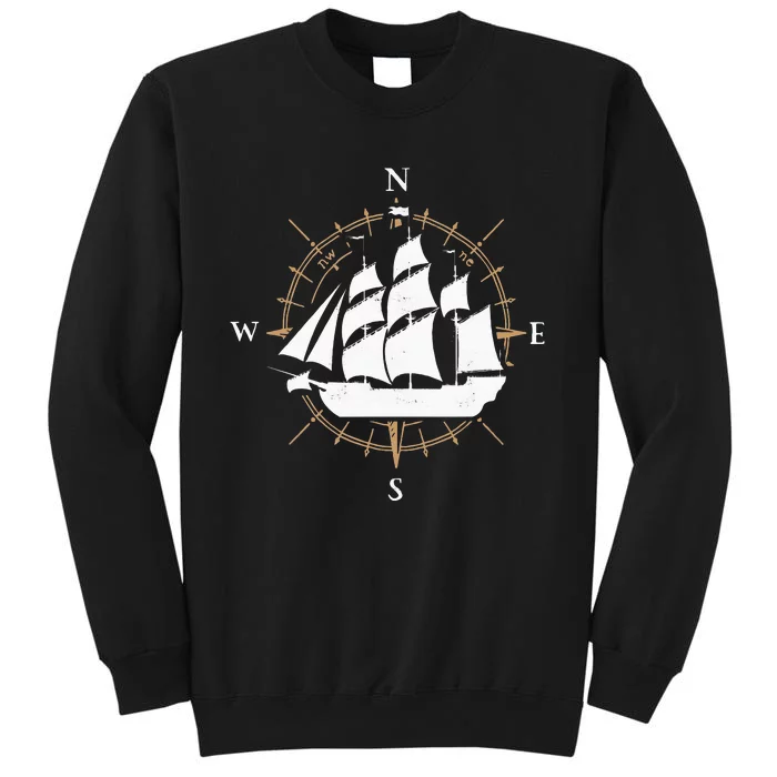 Compass Sailing Ship Boat Sailor Nautic Sweatshirt