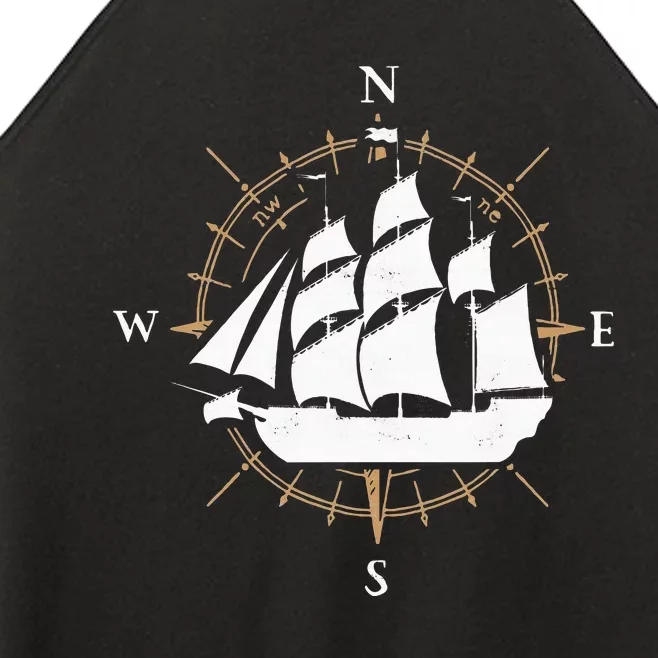 Compass Sailing Ship Boat Sailor Nautic Women’s Perfect Tri Rocker Tank