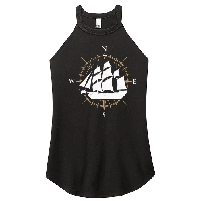 Compass Sailing Ship Boat Sailor Nautic Women’s Perfect Tri Rocker Tank