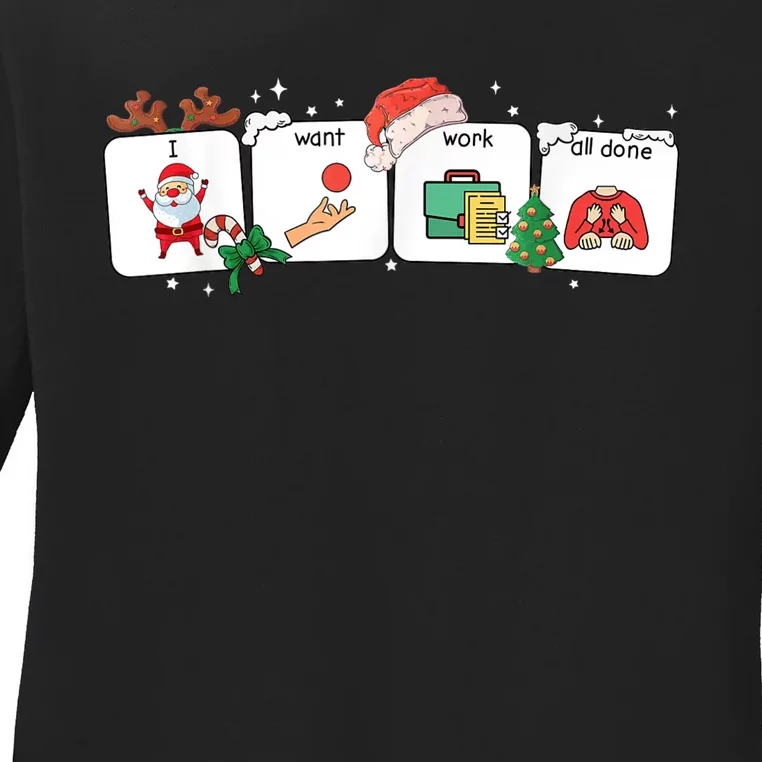 Christmas Santa Special Education Funny Sped Teacher Xmas Ladies Long Sleeve Shirt