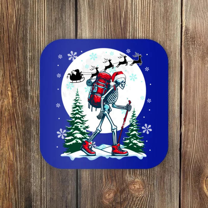 Christmas Santa Skeletons Costume Hiking Lover Family Gift Coaster