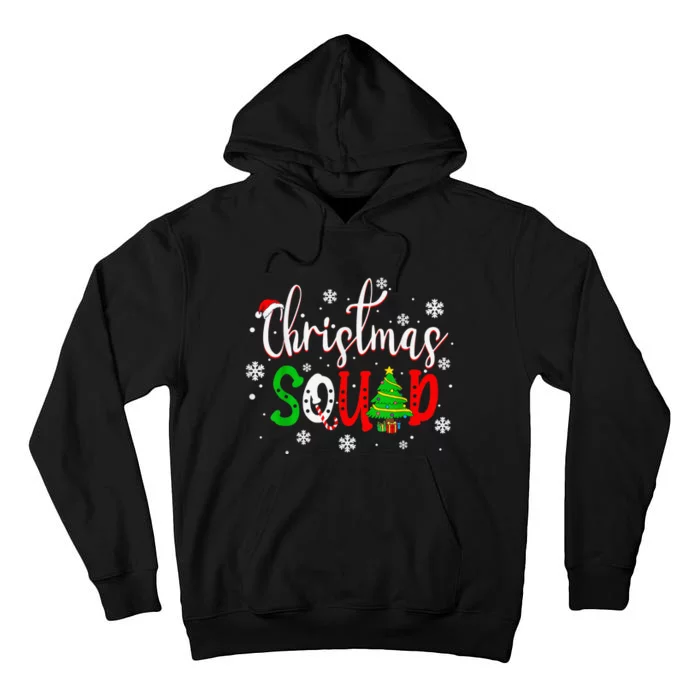 Christmas Squad Santa Claus Hat Family Matching Pajamas Tall Hoodie