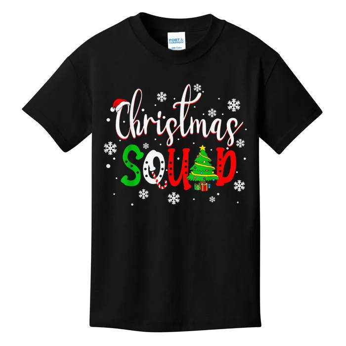 Christmas Squad Santa Claus Hat Family Matching Pajamas Kids T-Shirt