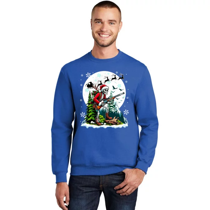 Christmas Santa Skeletons Costume Hunting Lover Family Gift Tall Sweatshirt