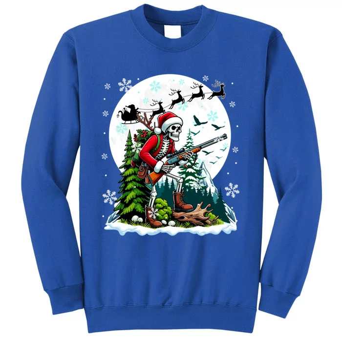 Christmas Santa Skeletons Costume Hunting Lover Family Gift Tall Sweatshirt