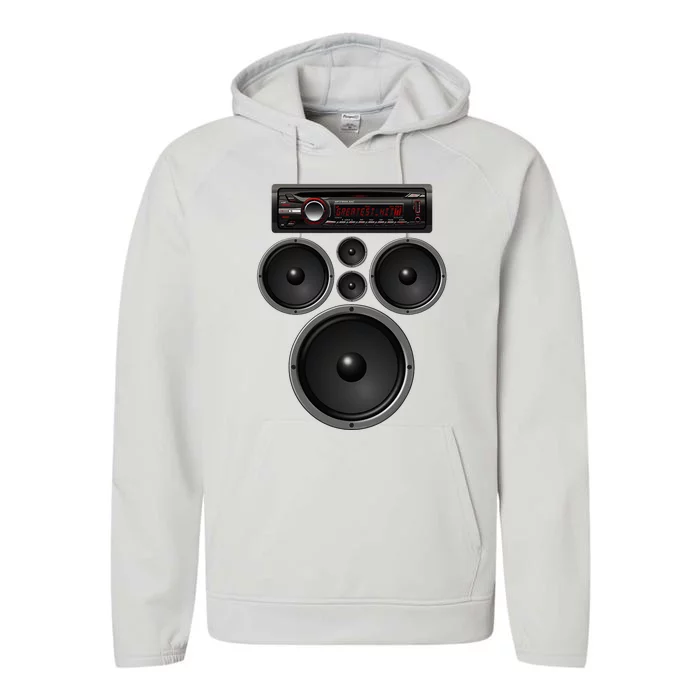 Car Stereo Speakers System Audio Halloween Costume Performance Fleece Hoodie