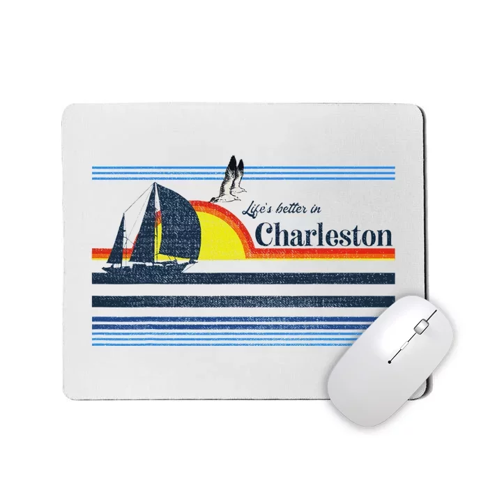 Charleston Sc South Carolina Gift Beach Retro Vintage Sunset Mousepad