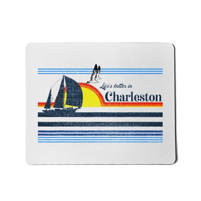 Charleston Sc South Carolina Gift Beach Retro Vintage Sunset Mousepad