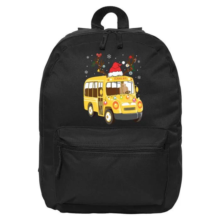 Christmas Santa School Bus Driver 16 in Basic Backpack