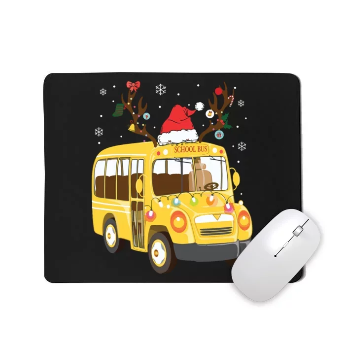 Christmas Santa School Bus Driver Mousepad