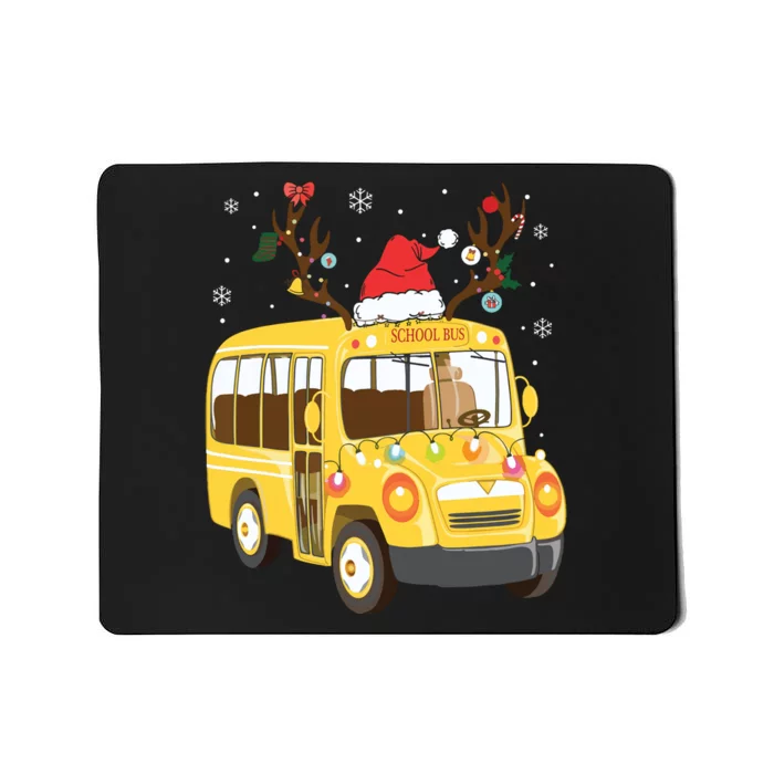 Christmas Santa School Bus Driver Mousepad