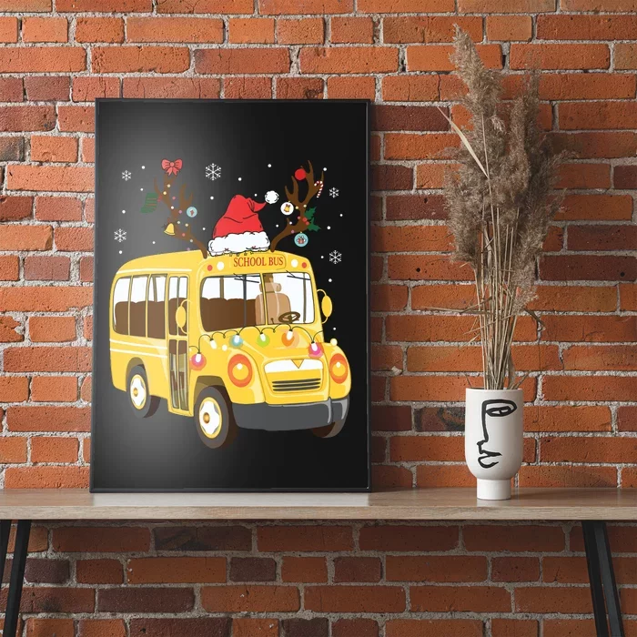 Christmas Santa School Bus Driver Poster