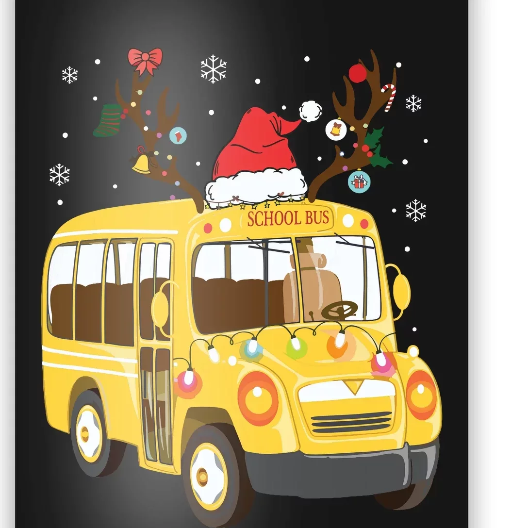 Christmas Santa School Bus Driver Poster