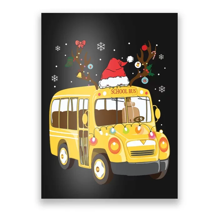 Christmas Santa School Bus Driver Poster