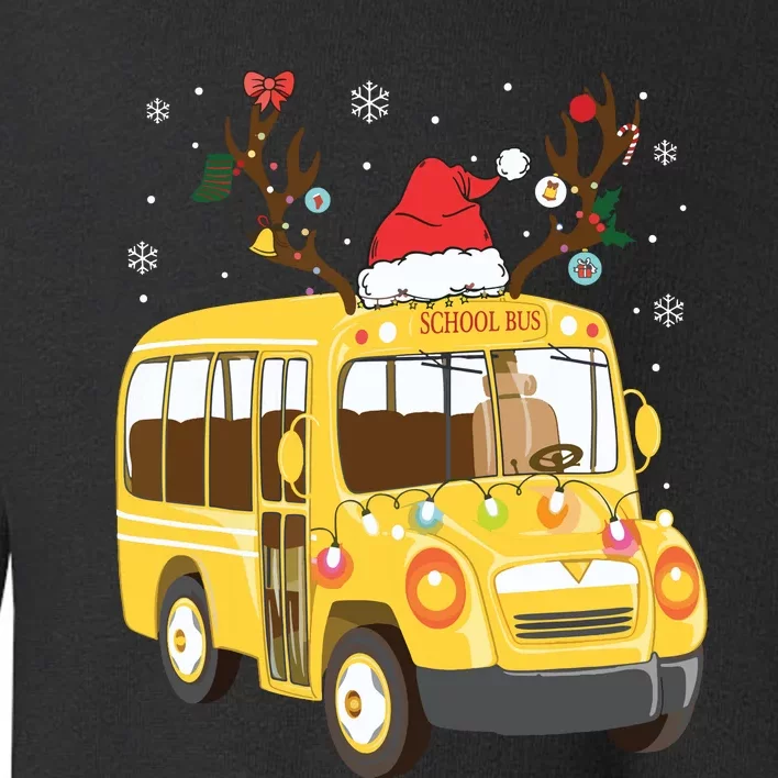 Christmas Santa School Bus Driver Toddler Sweatshirt