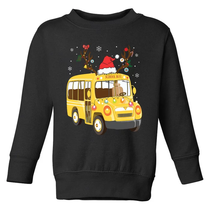 Christmas Santa School Bus Driver Toddler Sweatshirt