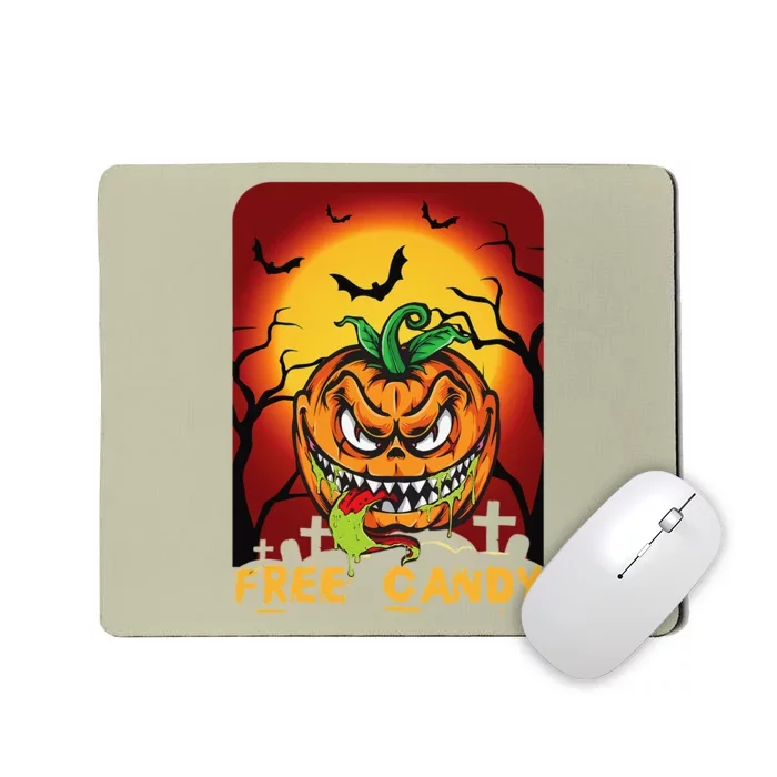 Creepy Spooky Scary Free Candy Pumpkin Halloween Mousepad