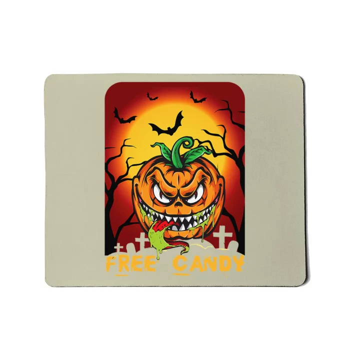 Creepy Spooky Scary Free Candy Pumpkin Halloween Mousepad