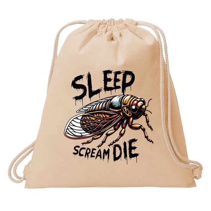 Cicada Sleep Scream Die Incect Bug Lover Entomologist Drawstring Bag