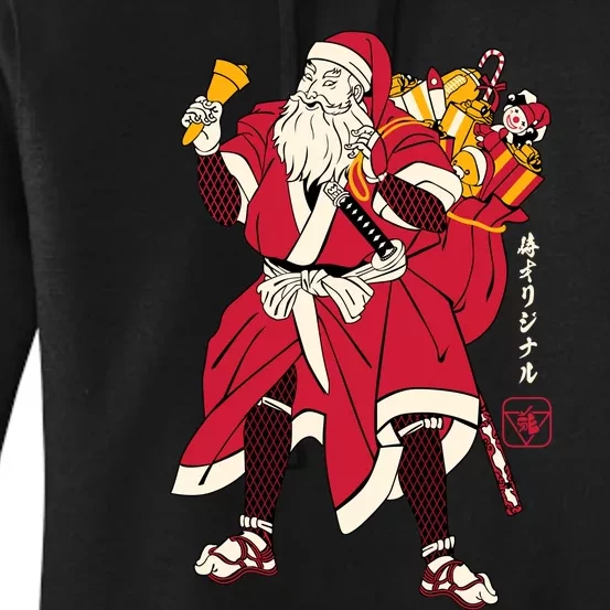 Christmas Santa Samurai Women's Pullover Hoodie