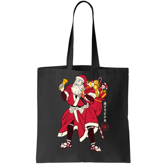 Christmas Santa Samurai Tote Bag