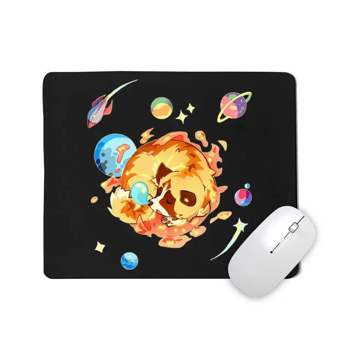 Cute Sleepy Space Akita Dog Graphic Mousepad