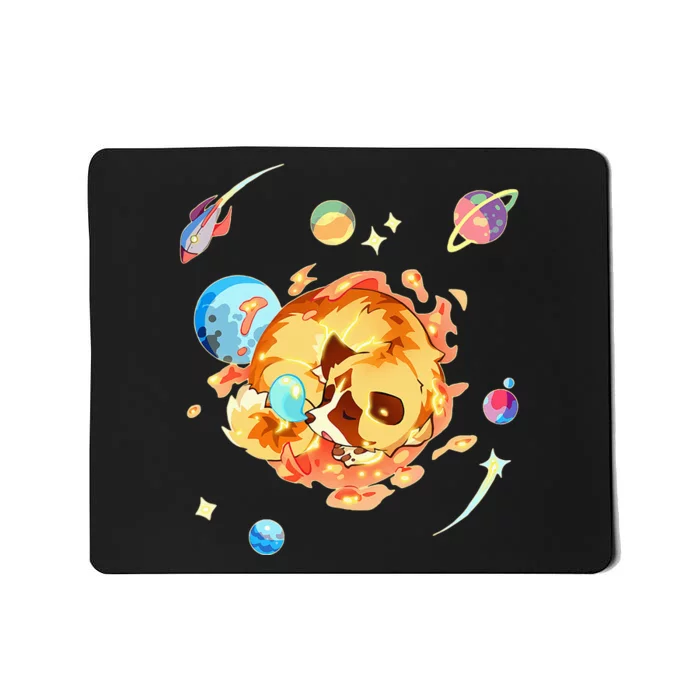 Cute Sleepy Space Akita Dog Graphic Mousepad