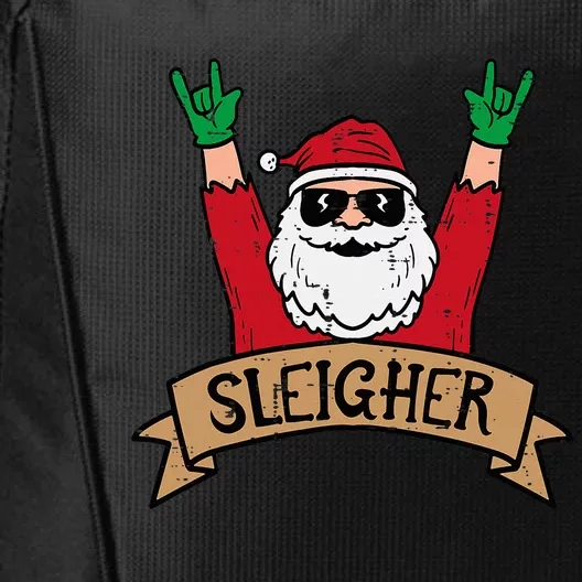 Christmas Sleigher Santa Rock Xmas Rocker City Backpack